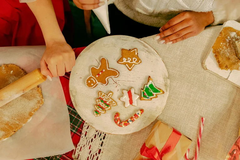 Baking and decorating Christmas cookies with kids – fun holiday activity