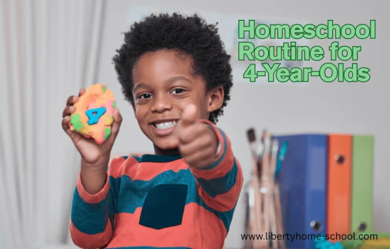 Smiling child showing playdough number 4 while giving a thumbs up during homeschool activities for 4 year olds homeschooling-a-4-year-old