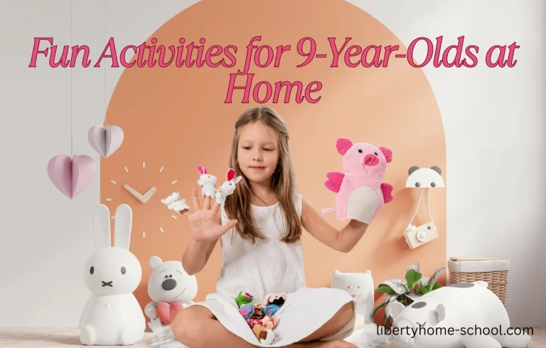 Fun Activities for 9-Year-Olds at HomeA happy 9-year-old child doing creative activities at home like crafts, science experiments, and fun games