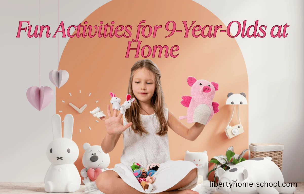 Fun Activities for 9-Year-Olds at HomeA happy 9-year-old child doing creative activities at home like crafts, science experiments, and fun games