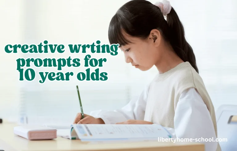 A focused girl writing on a wooden table with concentration.