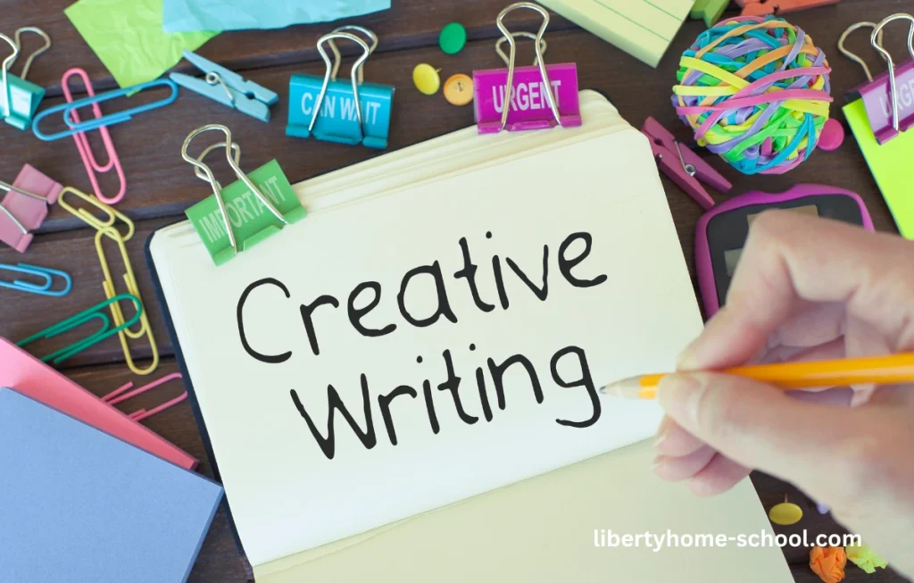 creative writing prompts for 10-year-olds 2 A square graphic with the words "Creative Writing" written in stylish typography.