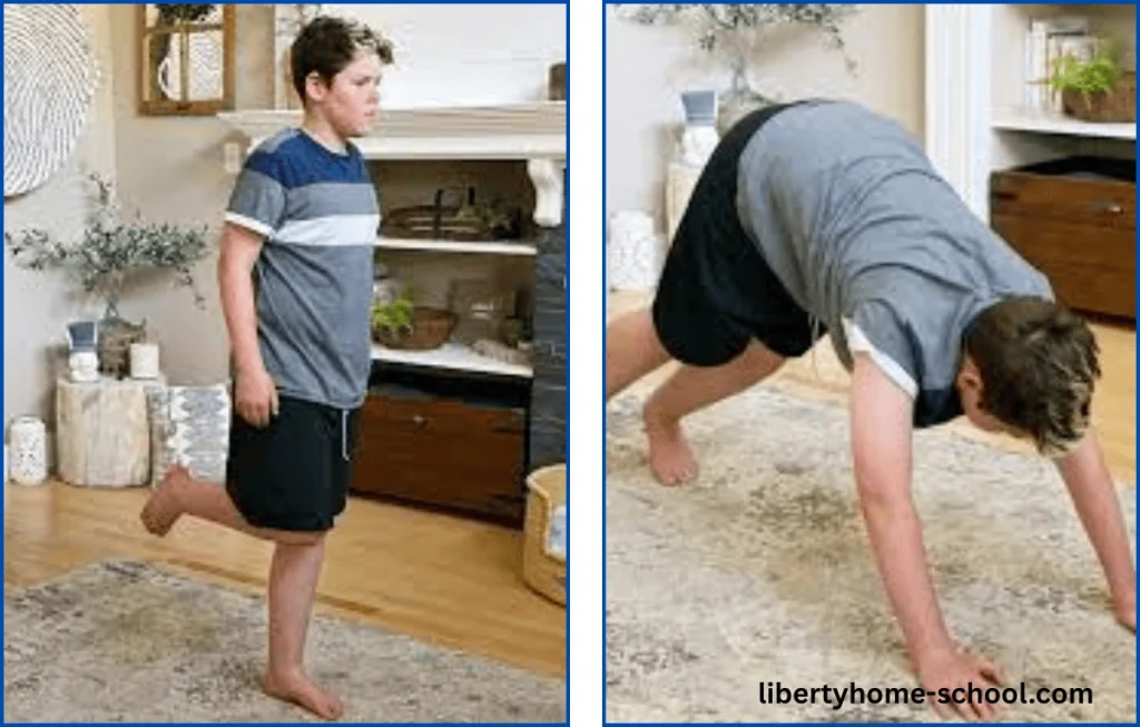 15 PE Games for 10-Year-Olds at Home 7 Young boy performing animal walk race activity outdoors