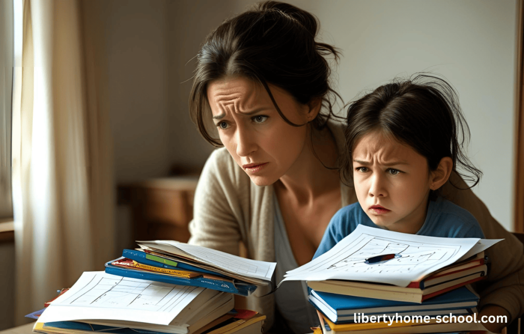 Real-Life Math for 10-Year-Olds | A Homeschool Mom’s Guide 4 Mom and child frustrated during homeschool math time