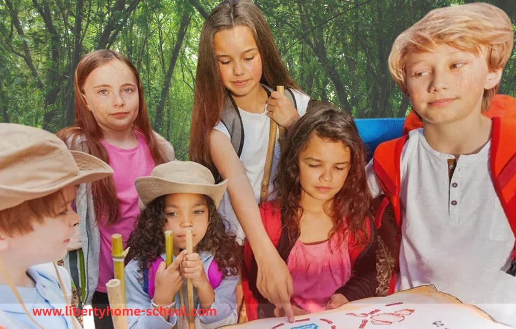 10 Summer Activities for Kids 11 Kids following story clues during a creative scavenger hunt game outdoors