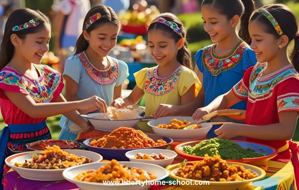Engaging Social Studies Activities for 10-Year-Olds 6 Children sampling dishes from different countries at a table decorated with international flags and food labels"