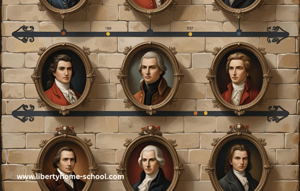 Engaging Social Studies Activities for 10-Year-Olds 12 "Child adding historical event cards and pictures to a timeline taped across a wall"