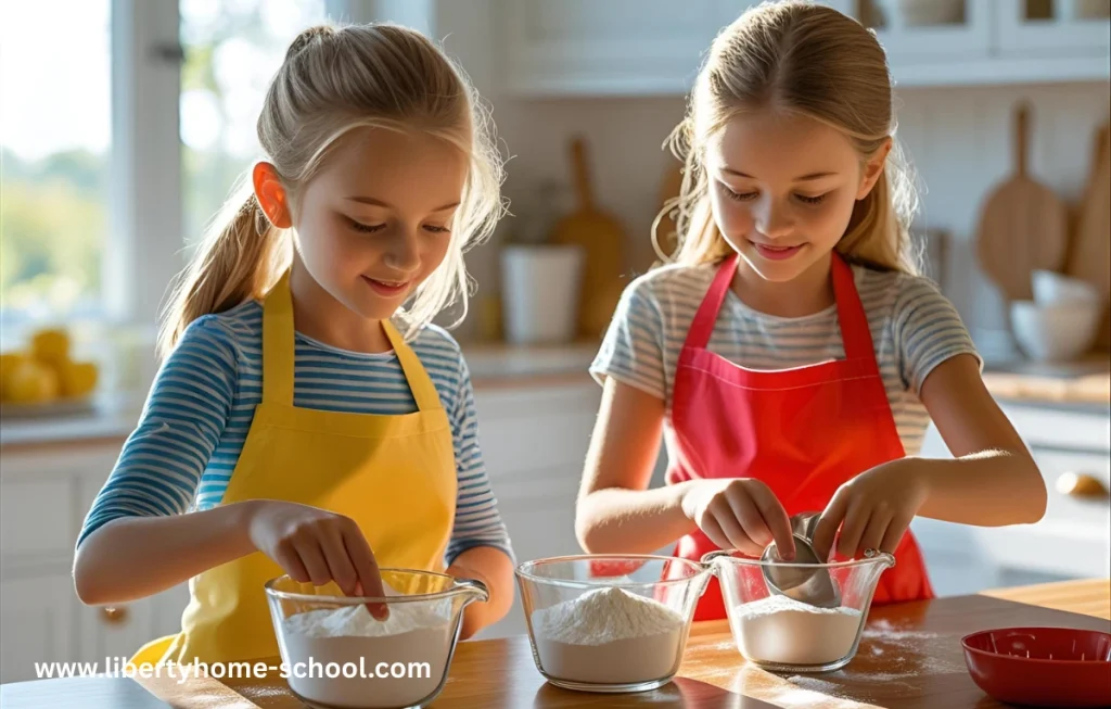 Real-Life Math for 10-Year-Olds | A Homeschool Mom’s Guide 5 Child learning fractions while baking cookies