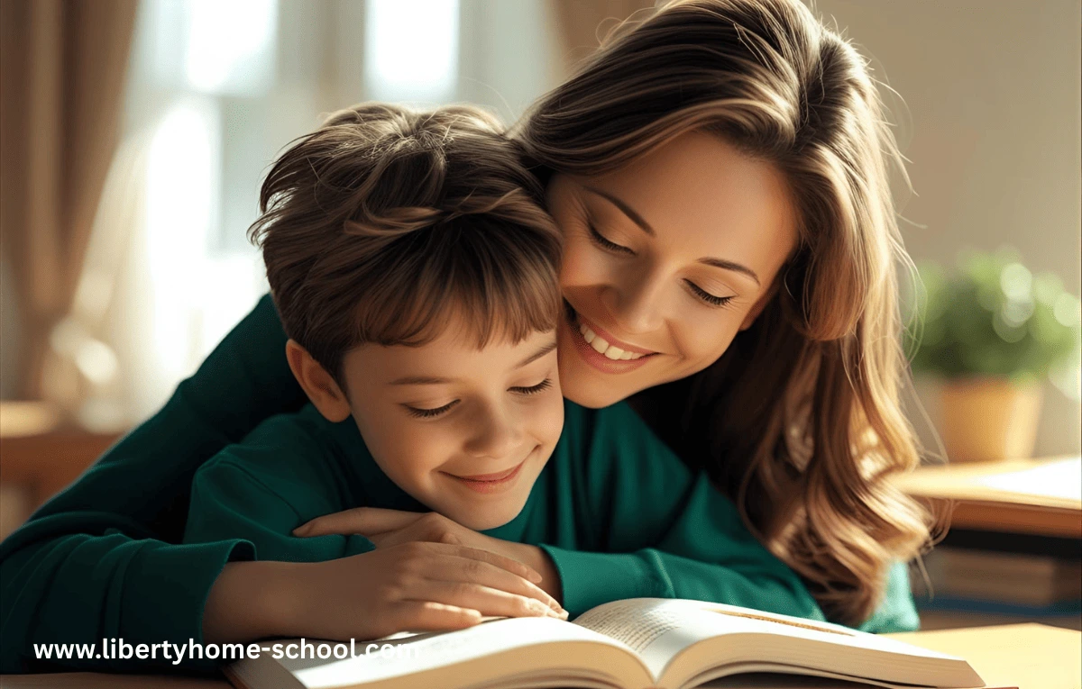 Real-Life Math for 10-Year-Olds | A Homeschool Mom’s Guide 3 Homeschooling mom comforting and supporting her child Math for 10-Year-Olds