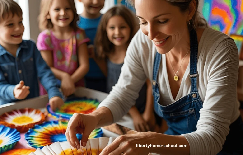 Top 12 Easy Art Projects for 10-Year-Olds at Home (Low-Cost & Fun DIY Crafts) 14 Bright coffee filters decorated with markers and sprayed with water